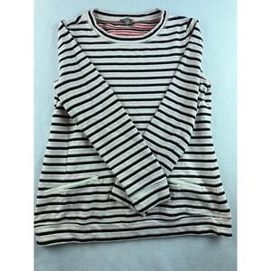 Talbots‎ Women's Striped Long Sleeve Top with Zippers Size MP